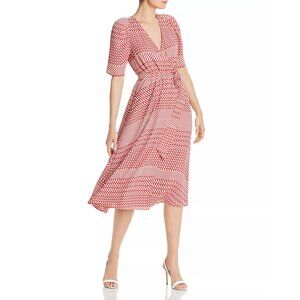 NWOT Joie Cata Striped Wrap Midi Dress, Red & White, Size 0 $348